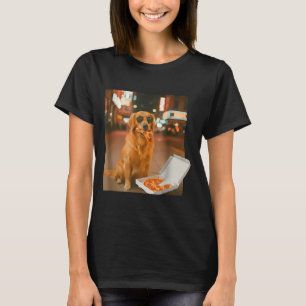 Lustiger Golden-Retriever-Hund isst Pizza-Meme-Nac T-Shirt