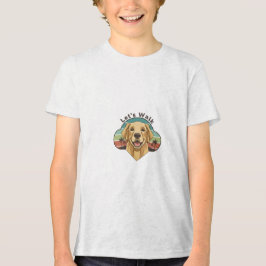 Lustiger Golden Retriever Hund mit einem Lächeln Tri-Blend Shirt