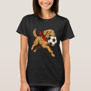 Lustiger Golden Retriever Hund spielt Fußball-Spie T-Shirt