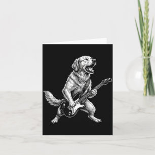 Lustiger Golden Retriever Hund spielt Gitarre Karte