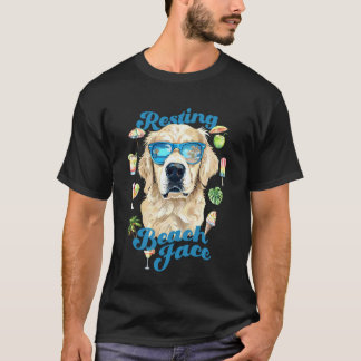 Lustiger Golden Retriever Hundemama Strand Vibes W T-Shirt