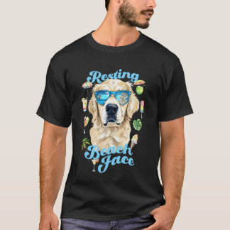 Lustiger Golden Retriever Hundemama Strand Vibes W T-Shirt