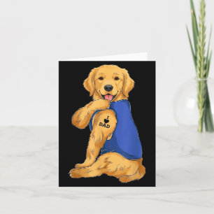 Lustiger Golden Retriever Liebt Papa Pfoten-Tattoo Karte