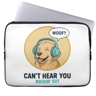 Lustiger Golden Retriever mit Kopfhörern Laptopschutzhülle