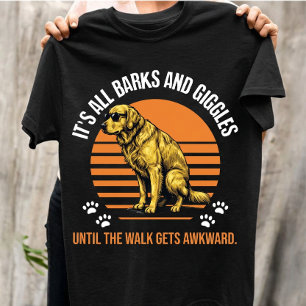 Lustiger Golden Retriever Retro-Sonnenuntergang Pe T-Shirt