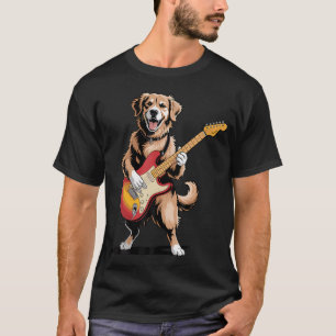 Lustiger Golden Retriever spielt Gitarre Cooler Hu T-Shirt