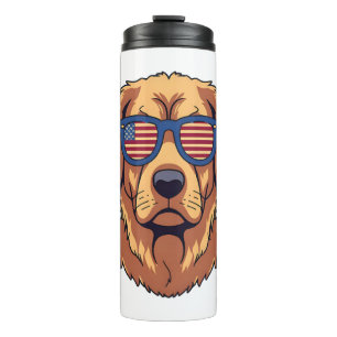 Lustiger Golden Retriever - USA Hundeliebhaber Gra Thermosbecher