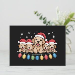 Lustiger Golden Retriever Weihnachts-Welpe Hund  Einladung