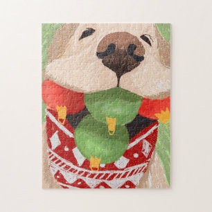 Lustiger Golden Retriever Weihnachtsbälle Mund
