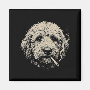 Lustiger Goldendoodle-Meme Hund raucht Zigarette Magnet