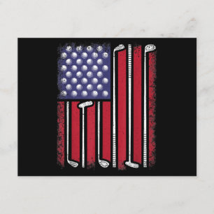 Lustiger Golf Amerikanischer Flagge Golfspieler Vi Begleitkarte