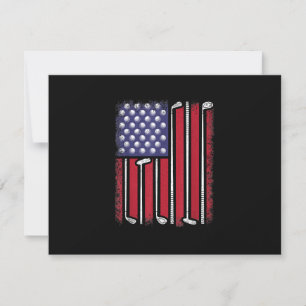 Lustiger Golf Amerikanischer Flagge Golfspieler Vi RSVP Karte