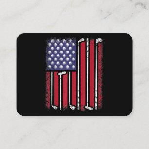 Lustiger Golf Amerikanischer Flagge Golfspieler Vi Visitenkarte