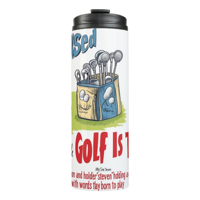 Lustiger Golf-Becher Thermosbecher (Vorderseite)