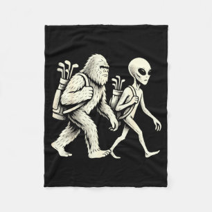 Lustiger Golf Bigfoot Sasquatch Alien Ufo Golfer Fleecedecke
