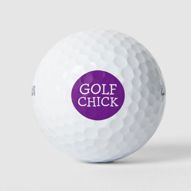 Lustiger Golf Chick Golfball (Vorderseite)