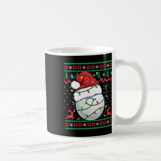 Lustiger Golf hässlicher Weihnachtspullover Damen  Kaffeetasse (Rechts)