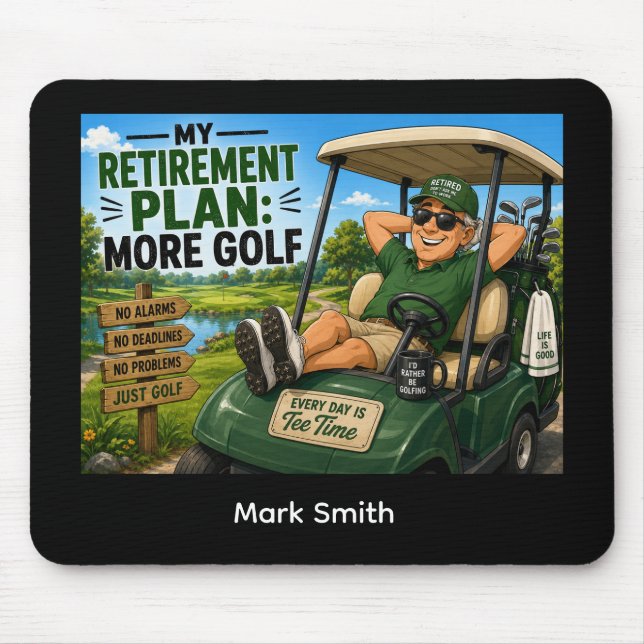 Lustiger Golf-Ruhestandsspruch für Golfer Mousepad (Vorne)