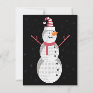 Lustiger Golf-Schneemann Weihnachten Neujahr Gesch Mitteilungskarte