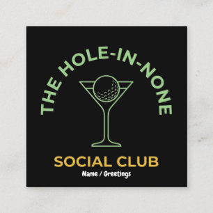 Lustiger Golf-Sozialclub Humor Loch-in-keins Marti Quadratische Visitenkarte