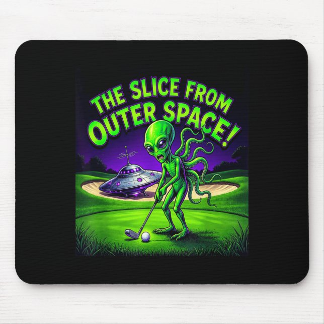 Lustiger Golf spielender Außerirdischer, der Slice Mousepad (Vorne)