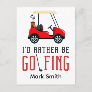 Lustiger Golf-Spruch für Golfer Ich würde lieber G Postkarte