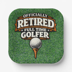 Lustiger Golf-Spruch Golf-Rentner Pappteller