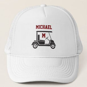 Lustiger Golf-Typ Wagen Monogramm Name Truckerkappe