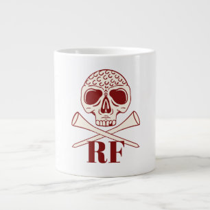 Lustiger Golf-Vater-Monogramm Retro-Totenkopf gekr Jumbo-Tasse