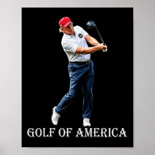 Lustiger Golf Von Amerika Donald Trump  Poster
