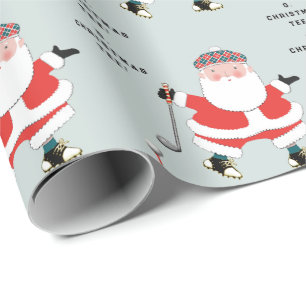 Lustiger Golf-Weihnachten Geschenkpapier