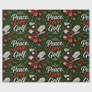 Lustiger Golf-Weihnachtsspruch auf grünem Gras Geschenkpapier
