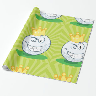 Lustiger Golfball-König des Golfens Geschenkpapier