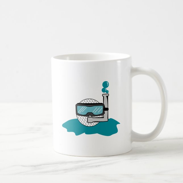lustiger Golfball mit Schnorchel Kaffeetasse (Rechts)