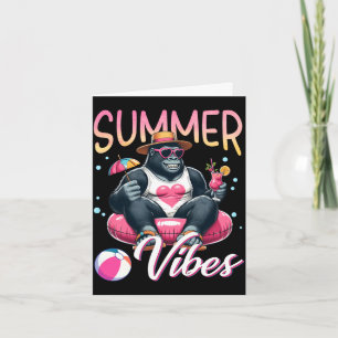 Lustiger Gorilla Schwimmfloß Sommer Stimmung Stran Karte