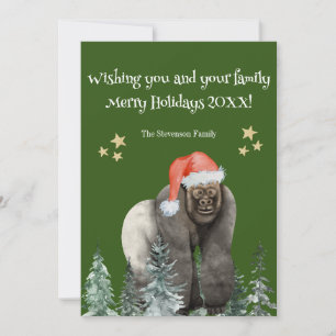 Lustiger Gorilla Weihnachtsmann Frohe Weihnachten 