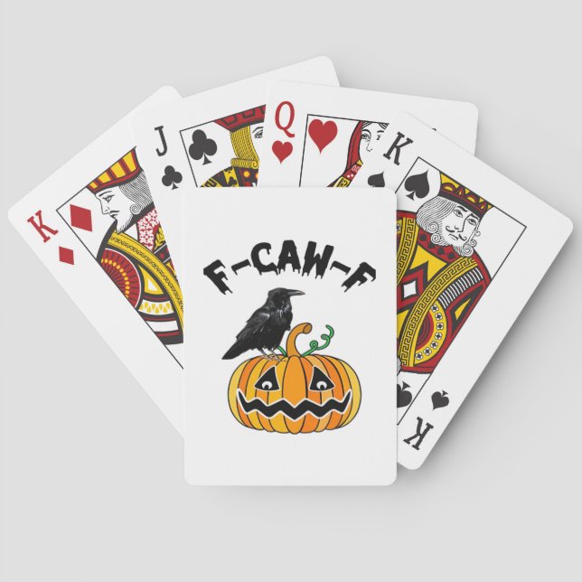 Lustiger gothischer Krähen-Humor F-Caw-F Essential Spielkarten (Rückseite)