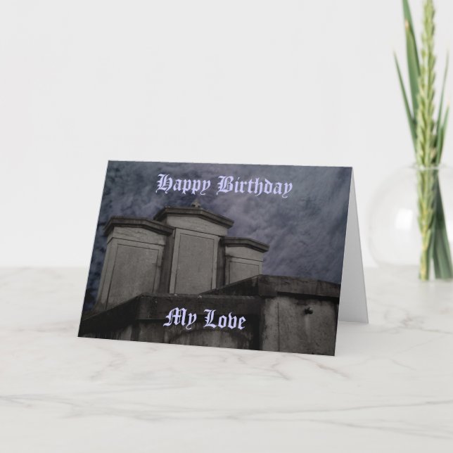 Lustiger gotischer Friedhof Geburtstag Karte (Vorderseite)