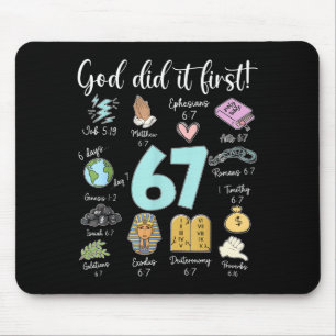 Lustiger Gott hat es zuerst gemacht 67 Meme Jesus  Mousepad