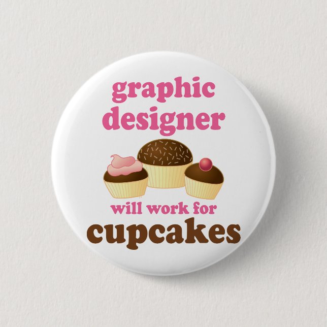 Lustiger Grafikdesigner Button (Vorderseite)