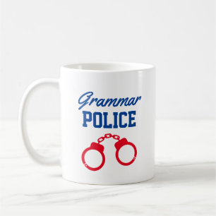Lustiger Grammatik-Polizei-Kaffeebecher für Lehrer Kaffeetasse