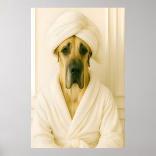 Lustiger Great Dane Badezimmerdruck, Great Dane In Poster