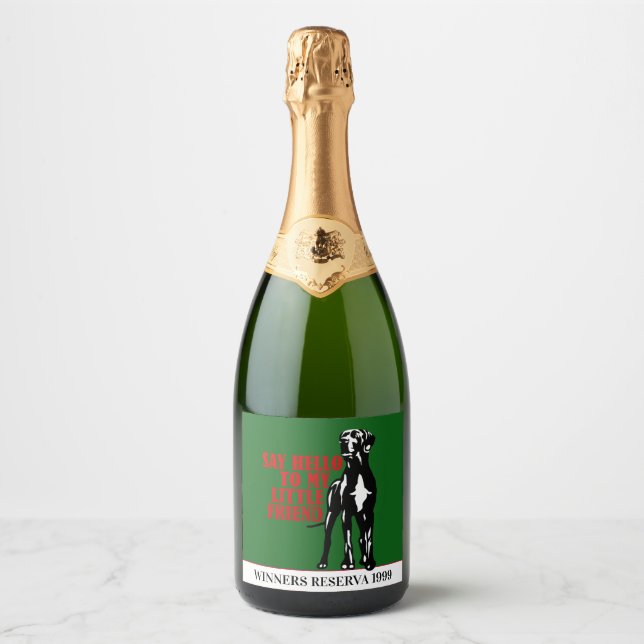Lustiger Great Dane Gewinner Wein (Vorderseite)