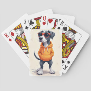 Lustiger Great Dane Kawaii Hund Spielkarten