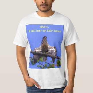 Lustiger großer Schnappschuß mit Baby kahlem Adler T-Shirt