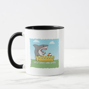 Lustiger großer weißer Wein-Haifisch Tasse