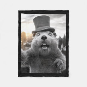 Lustiger Ground Hog Day Woodchuck Lustiger Groundh Fleecedecke