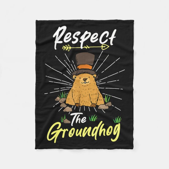 Lustiger Groundhog Day Zitat Respektiere den Groun Fleecedecke (Vorderseite)