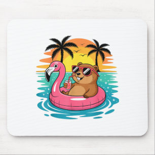 Lustiger Groundhog Hawaiian Flamingo Float Strand Mousepad