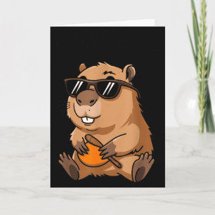 Lustiger Groundhog Ok I Pull Up Sungles Karte